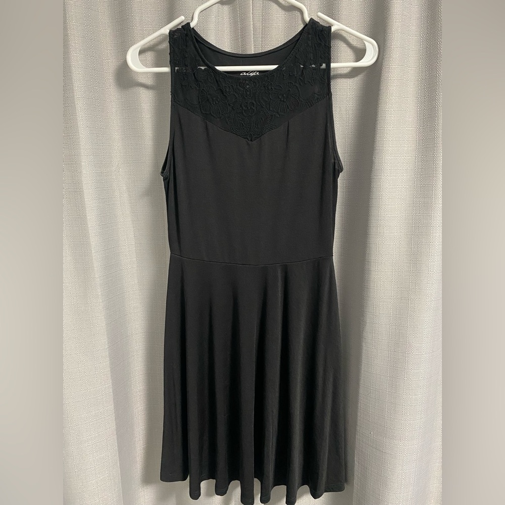 Alya Black Dress with Lace Detail on top